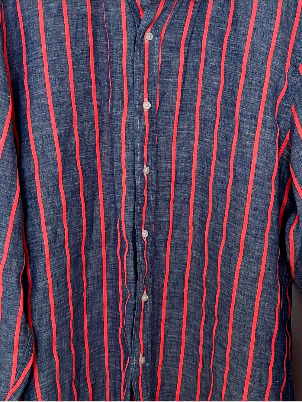 Frank & Eileen | Chambray Linen
Neon Pink Stripe Barry Shirt sz XL - Picture 5 of 12
